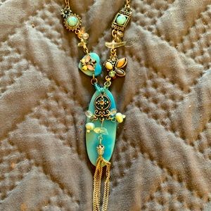 Unique boho turquoise fashion necklace.